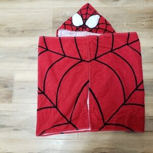 Kids Red Spider Man Web Hooded Bath Towel